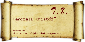 Tarczali Kristóf névjegykártya