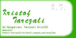 kristof tarczali business card